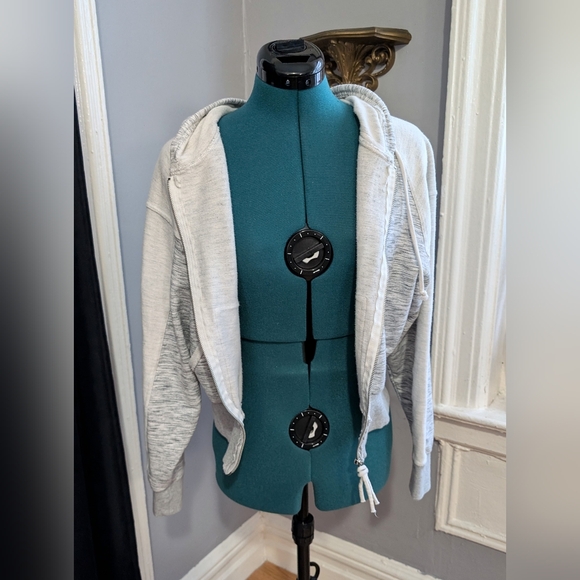 Free People fp movement heather grey two-tone full zip hoodie XS - Picture 5 of 9